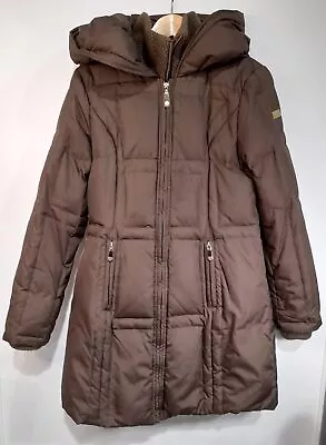 Vince Camuto Women's Quilted Hooded Zip-up Brown Size M Coat • $19.99