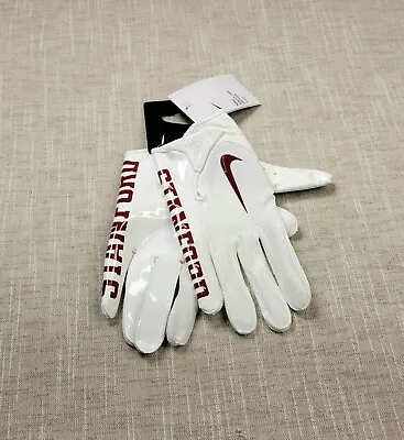NIKE Stanford Cardinal Vapor Jet 7.0 Football Gloves XL Men White Red Team Issue • $99.95