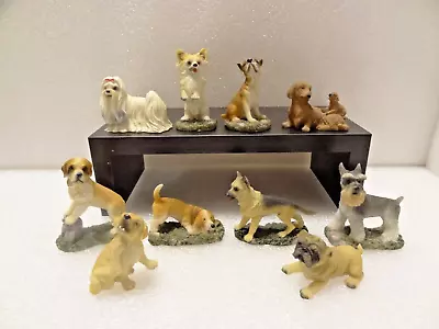 Lot Of 10 Mixed Assortment Miniature Dog Breed Figurines • $18