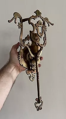 Antique Vtg 1920's Cast Bronze Large Wall Sconce Light Fixture Rewired • $69.95