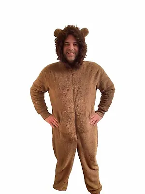 Lion Adult Lounge Wear/Costume Pyjamas Jumpsuit Sleepwear XL Brown • £24