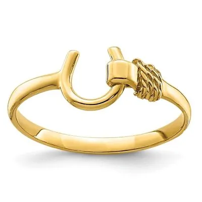 14K Yellow Gold Horseshoe Ring For Womens 1.47g Size 7 • $212