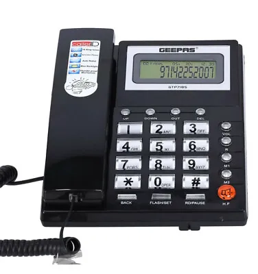 Corded Big Button Telephone Desktop Business Office Home Landline Caller ID • £19.99