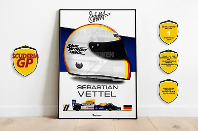 Sebastian Vettel 2023 Williams FW14B FOS F1 Helmet Print - Scuderia GP • $14.93