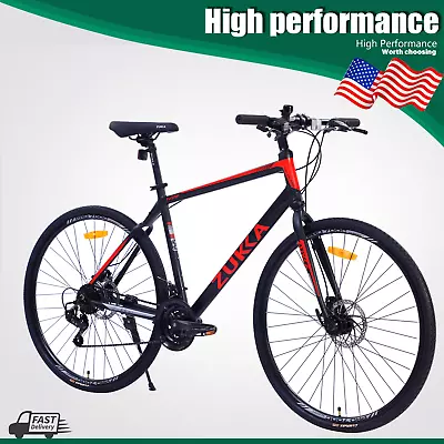21 Speed Hybrid Bike Disc Brake 700C Road Bike For Men Women's City Bicycle • $289.63