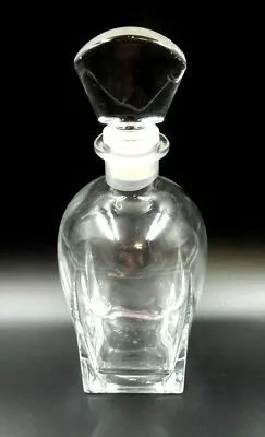 Vintage Square Glass Crystal Whiskey Decanter With Stopper ~ Italy • $22.99