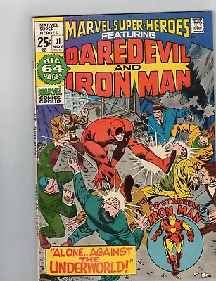 Marvel Super-Heroes #31  Daredevil And Iron Man 1971 John Romita Sr. Fine+ • $14