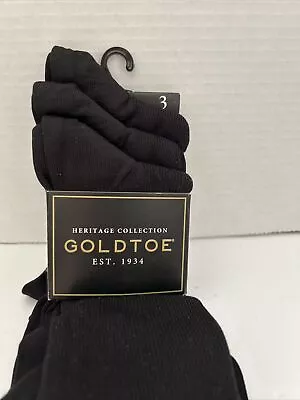 GOLDTOE Men's Metropolitan Over-The-Calf Dress Socks 3-Pairs Large Black  • $22