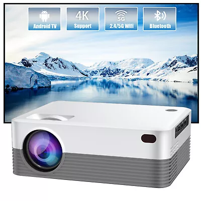 4K UHD Projector Smart 5G WiFi Bluetooth Android TV Home Theater Movie AV Beamer • $73.99