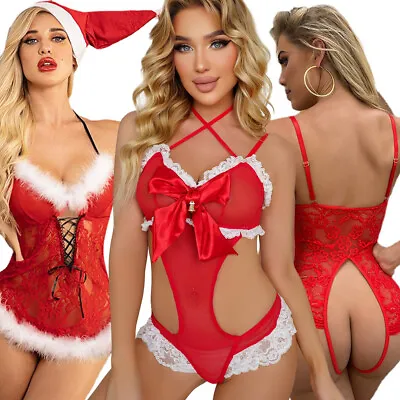 US Sexy Women Lingerie Christmas Santa Dress Mrs Claus Babydolls Chemise Costume • $13.16