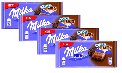 4x MILKA OREO CHOCO CHOCOLATE BAR - 4x100G - DELICIOUS ALPINE MILK COOKIES ! • £9.68