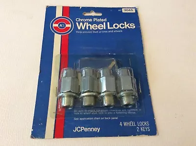 Vintage Car Wheel Locks Fits Some Cars 1946- 1974 Chrome Plated • $19.99