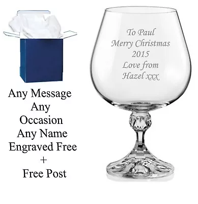 Personalised Engraved Brandy Glass Father Of The Bride Father Of The Groom Gifts • £10.95