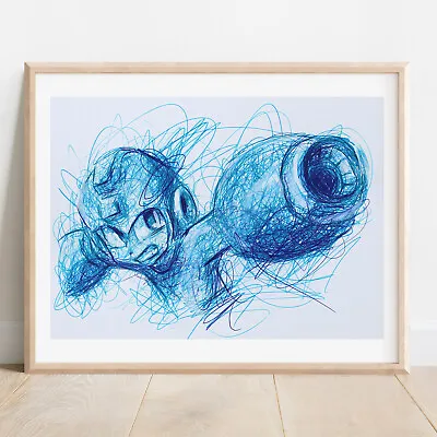 Megaman Ballpoint Pen Print Video Game Art Poster • $13.99