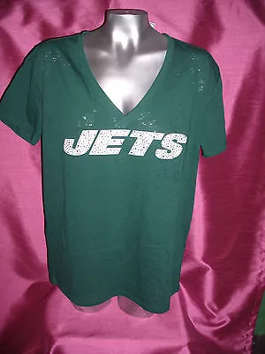 $28.50 • Buy Victoria's Secret PINK NFL NY JETS LIMITED EDITION BLING V-NECK *NWT* SIZE X-SM
