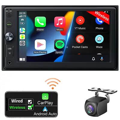 7  2Din Bluetooth Player Stereo Radio Car MP5 Touch Screen Carplay Android Auto • $119.90