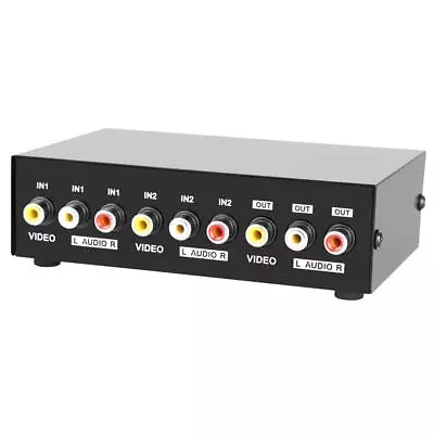 2 Port AV RCA Switch 2 In 1 Out Composite Video L/R Audio Switcher Selector B... • $20.76