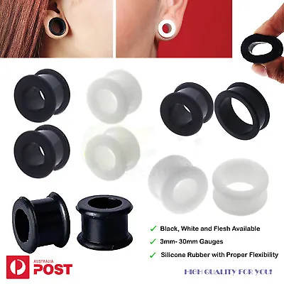 1Pair Silicone Tunnel Stretcher Ear Plug Flexibility Piercing Jewellery 3-30mm • $8.99