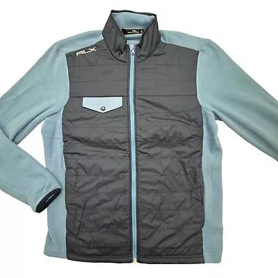 Ralph Lauren RLX Jacket Mens M Blue New Englander Quilted Puffer Golf Full Zip • $89.99