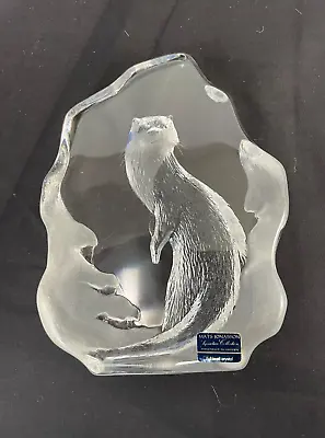Mats Jonasson Lead Crystal Glass Paperweight Otter Signature Collection • £15