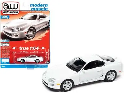 1993 Toyota Supra Super White 1:64 Diecast Model Car - Autoworld - 64302B-SUPRA • $12.95