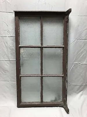 VTG 20x37 Steel 6 Lite Single Casement Pebbled Privacy Glass Window Old 703-23B • $495