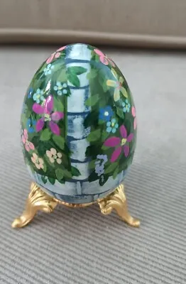 Eggspressions Vintage Decorative Egg W/ Stand Hand Painted 3.25 H • $18