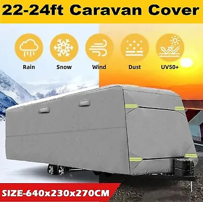 22-24ft Caravan Cover Campervan 4 Layer Heavy Duty UV Carry Bag Covers Outdoor • $209.99