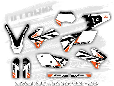 NitroMX Graphic Kit For KTM EXC EXC-F 125 250 300 450 525 2005 2006 2007 Enduro • $159.90