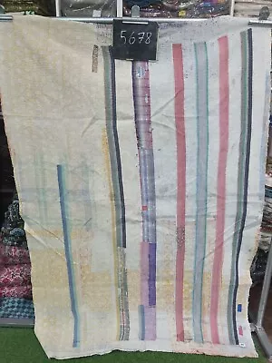 Vintage Kantha Quilt Indian Handmade Bedspread Cotton Coverlet Throw Blanket • $59.99