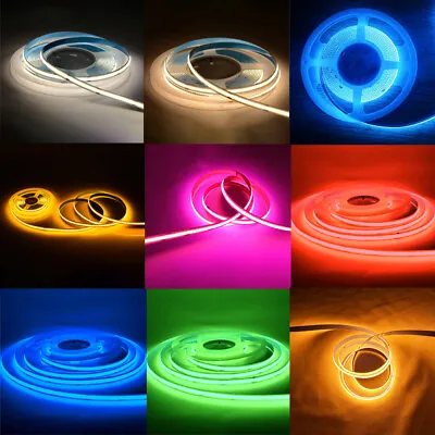 16.4ft COB LED Strip 12V 24V 384/528LED/M Waterproof Tape Lights Cabinet Light • $21.07