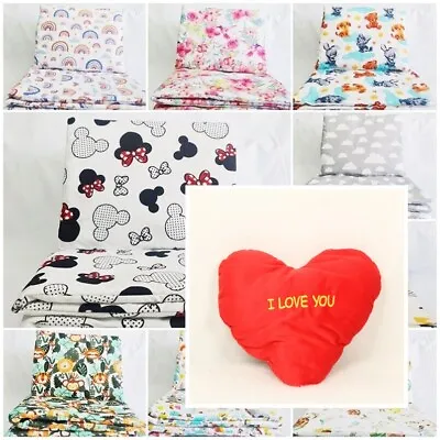 2 Or 4 Pc Pcs COT BEDDING SET DUVET QUILT PILLOW COVERS + FILLING For Cot 60x120 • £13.99