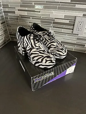 Pleaser Funtasma JAZZ02 Disco Zebra Dance Club Platform Block Heels Men's 8/9 • $49