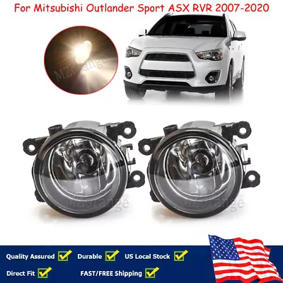 Pair Front Fog Lamp Driving Light W/Bulbs For Mitsubishi Outlander Sport ASX RVR • $21.39