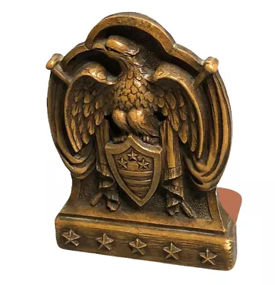 USA Ornawood Bookend Patriotic  Eagle & Shield With Metal Base Height 5 3/4  • $19.77