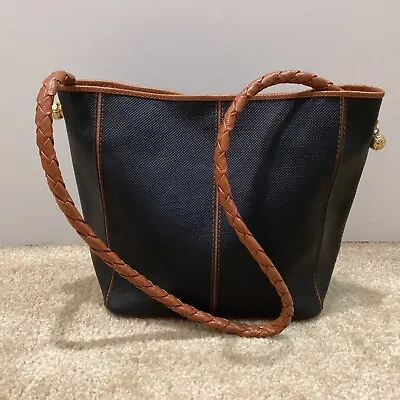 Bottega Venta Black Brown Marco Polo Braided Strap Purse Vintage • $99