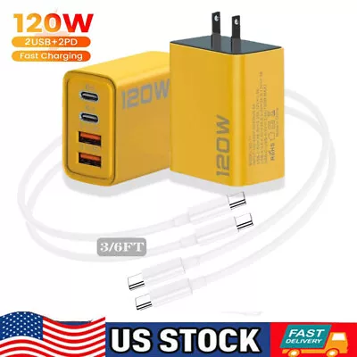 120W Fast Charging Dual PD + 2 USB Charger For Motorola Moto G Power G Play 2024 • $11.99