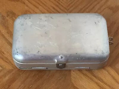 Vintage Aluminum Fly Fishing Ice FISHING Pocket Flip Tackle Box - HONG KONG • $29.98