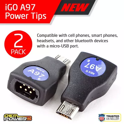 2X IGo Power Tip A97 Micro-USB Phone Kindle 2 DX Motorola RAZR 2 Q2 V8 V9 KRAZR2 • $6.98