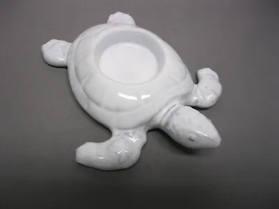 White Ceramic Turtle Figurine Tea Light Votive Candle Holder - Vietri Made Italy • $12.50