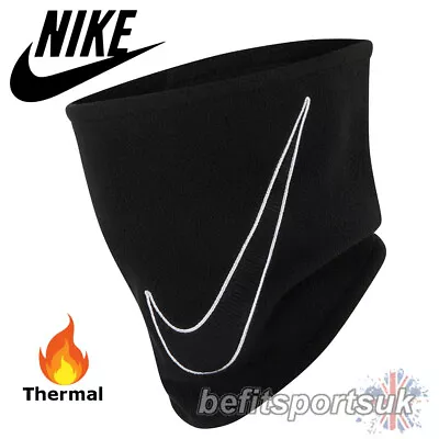 Nike Snood Neck Warmer Fleece Winter Scarf Face Tube Scarf Black • £16.95