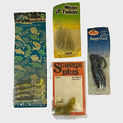 Vintage Bass Buster Mister Twister Scampi Plus Mann's Fishing Lures Lot Of 4 NOS • $34.99