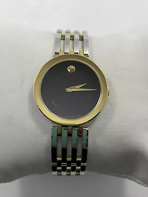 Movado Esperanza Quartz Black Dial Two Tone Stainless Steel Ladies Watch 0607053 • $299.95