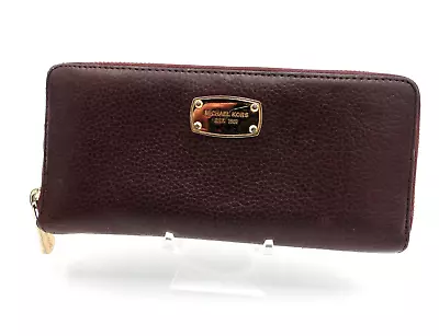 Vintage Women’s Michael Kors Zip Around Continental Brown Leather Wallet • $17.95
