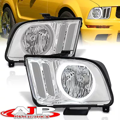 Clear OE Style LED DRL Halo Head Lights Assembly Lamp For 2005-2009 Ford Mustang • $77.99