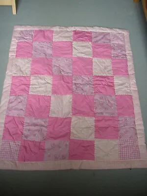 New Handmade Small Patchwork Quilt Throw Peppa Pig Baby Cot/bed Child 3'1  X3'8  • £15.50