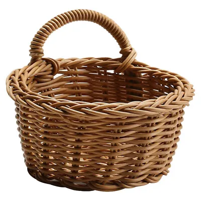 Rattan Wall Hanging Basket Wicker Storage Baskets Onion Container • £6.59