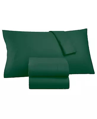 4 Piece Martha Stewart 100% Cotton Flannel Solid Eden Green Queen Sheet Set • $129.99