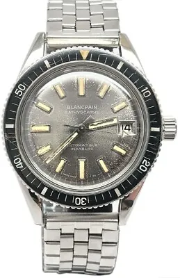 Vintage Blancpain Bathyscaphe Men's Watch In Gray Steel 36mm • $9790