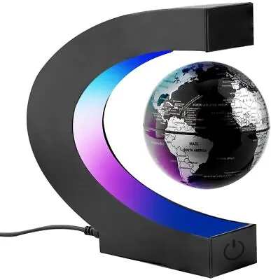£29.99 • Buy Floating World Globe With Colored LED Lights C Shape, Magnetic Field Levitation
